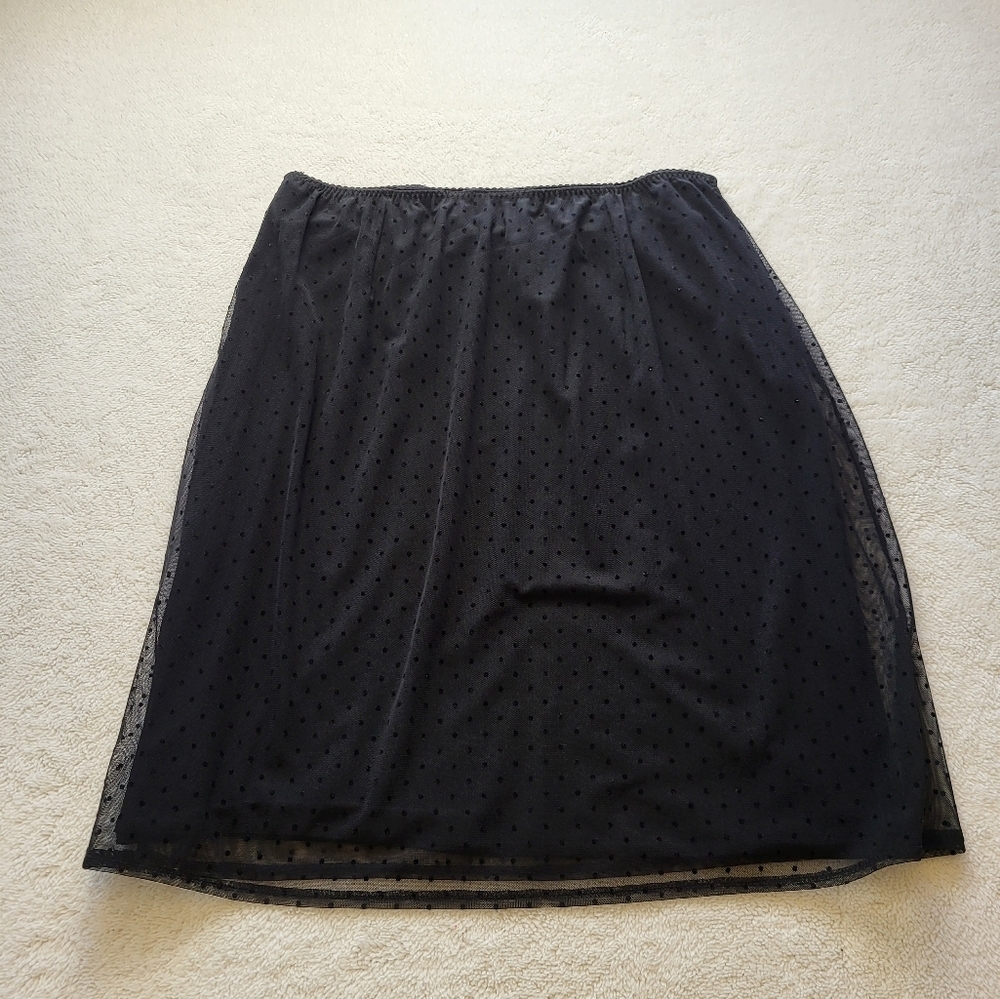 Apostrophe Stretch Black Sheer Skirt With Lining Women's Size Large - Picture 2 of 6